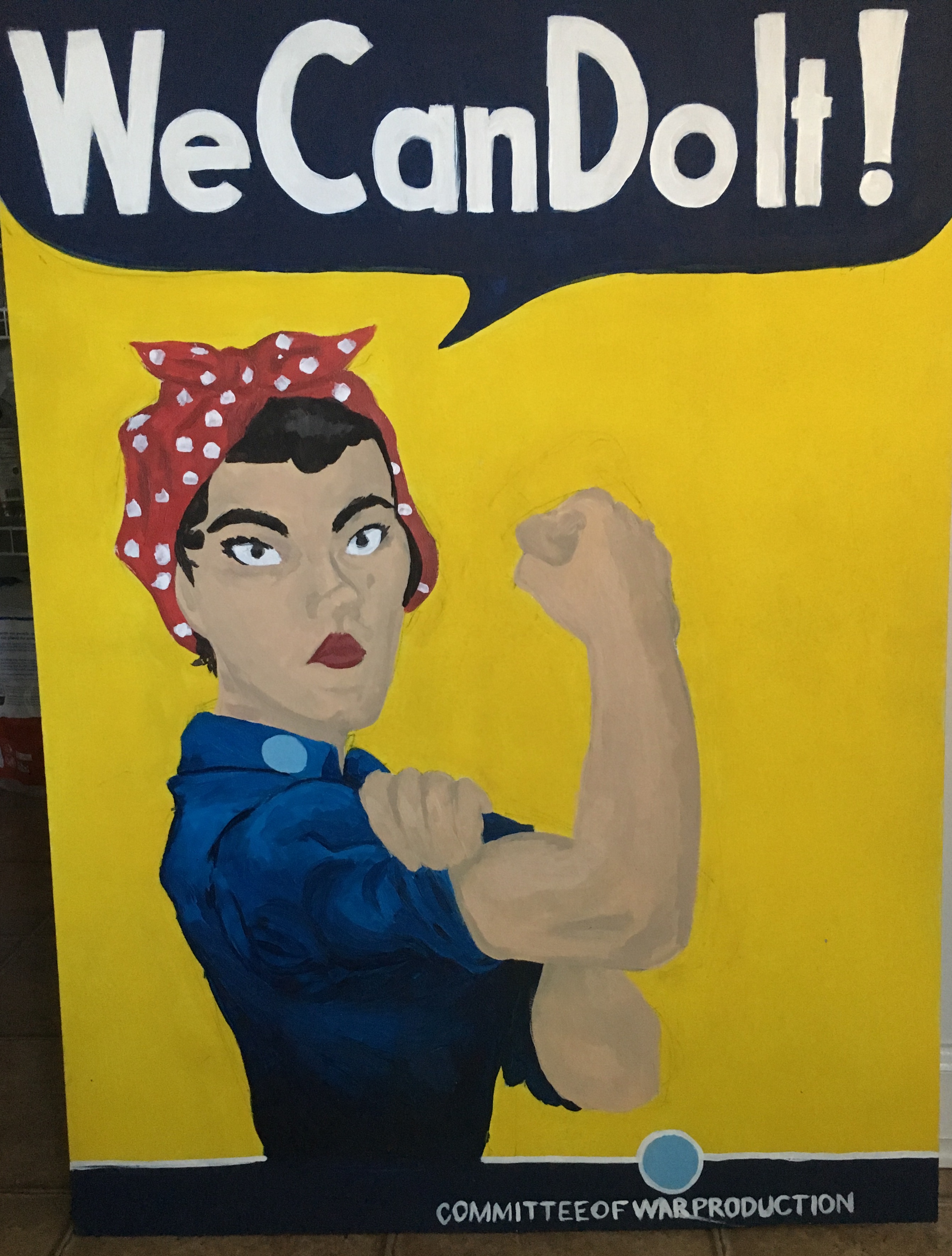 Replica of the original Rosie the Riveter 'We can do it!' poster