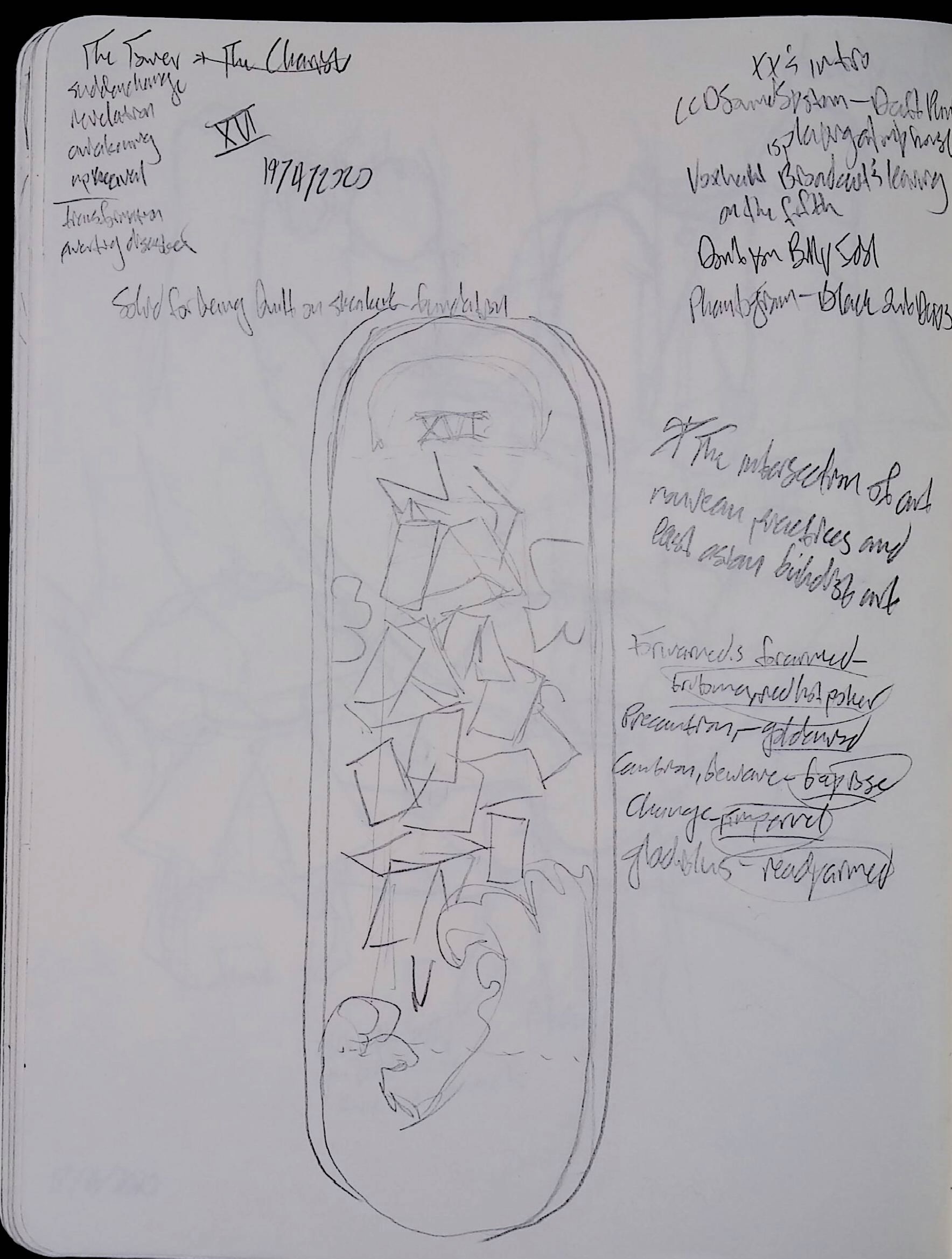 Thumbnail sketch of skateboard painting