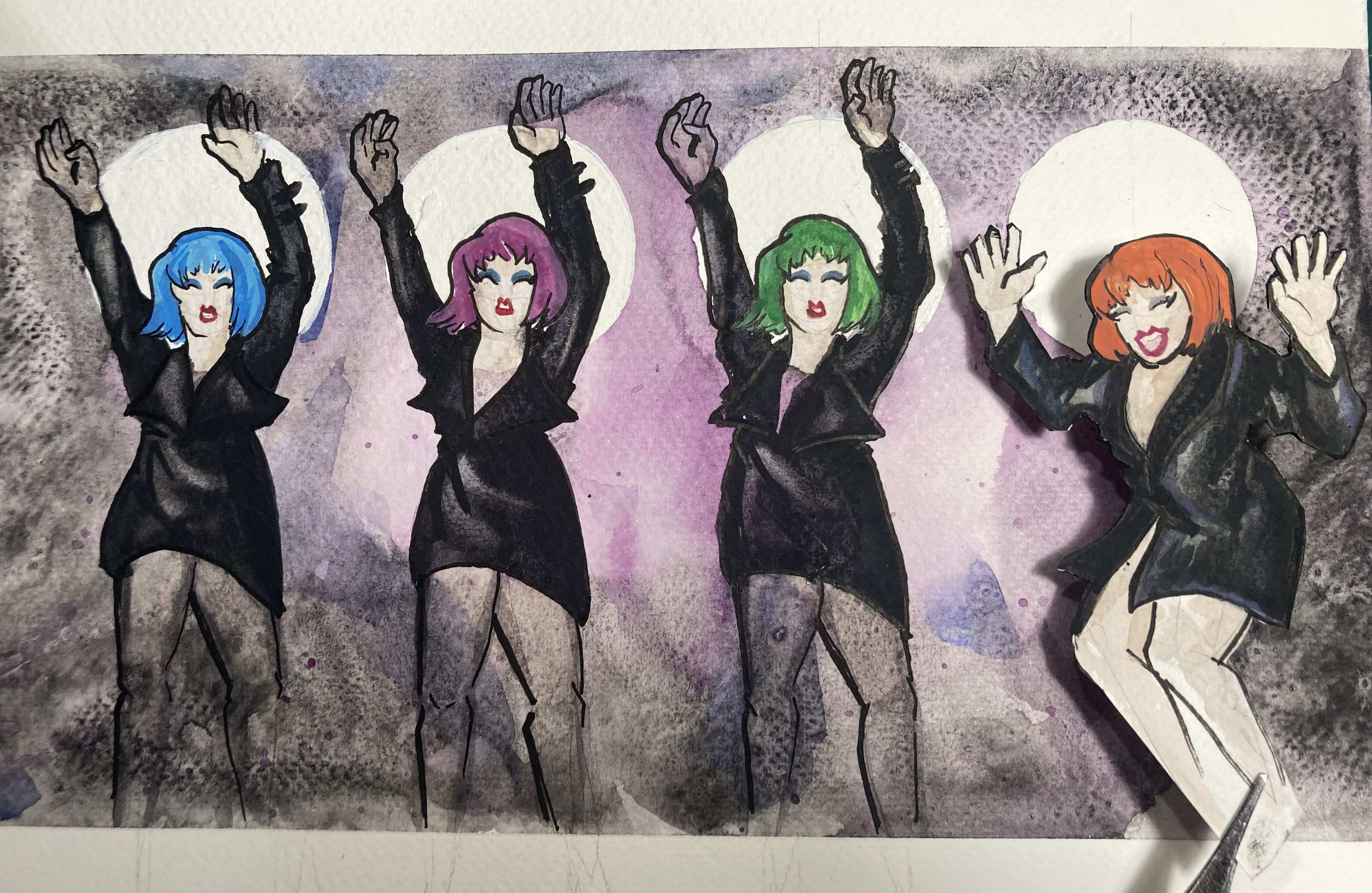 Transparency experiment with a scene from Sasha Velour's live show Travesty