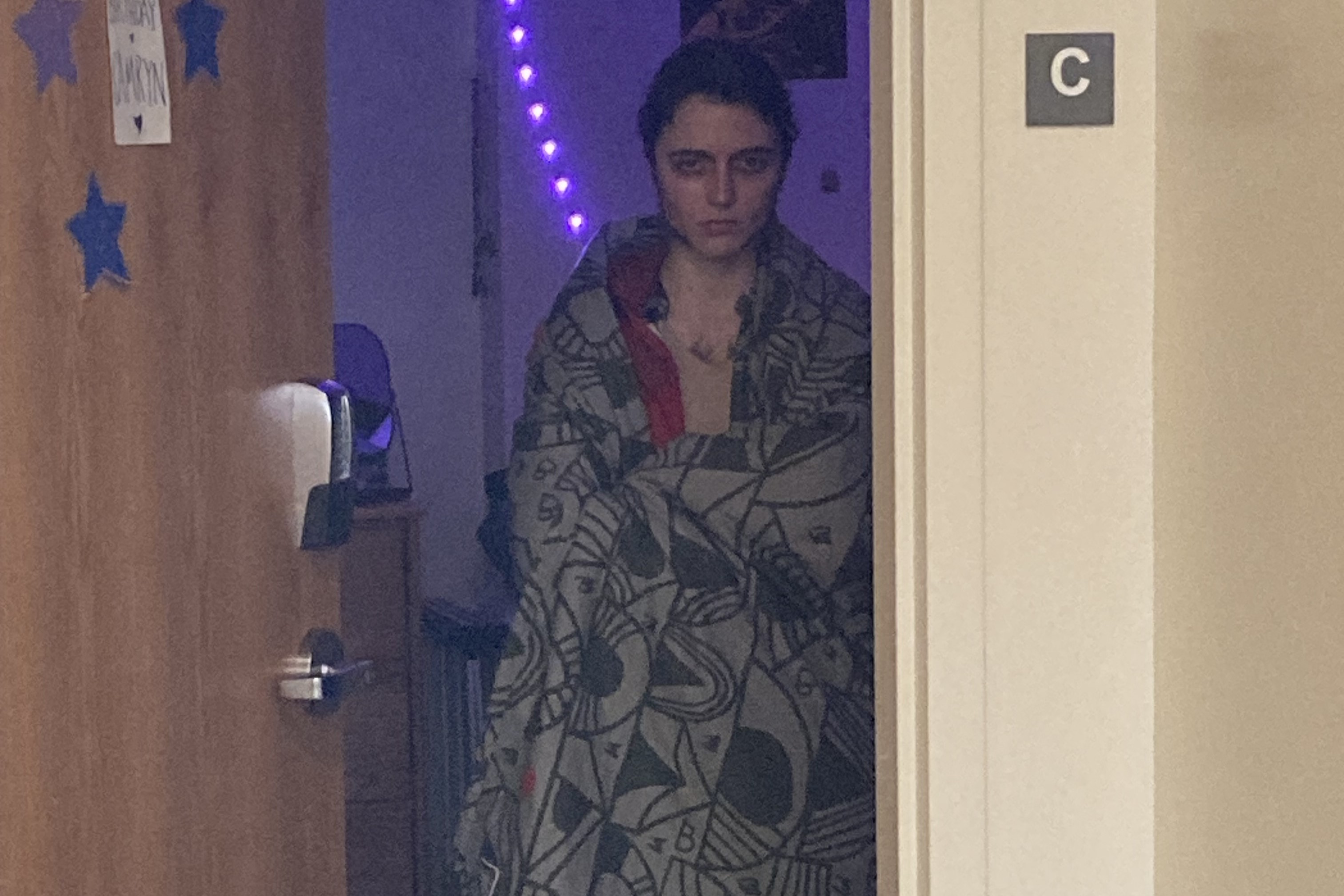 Dakota at about 4am during the shoot