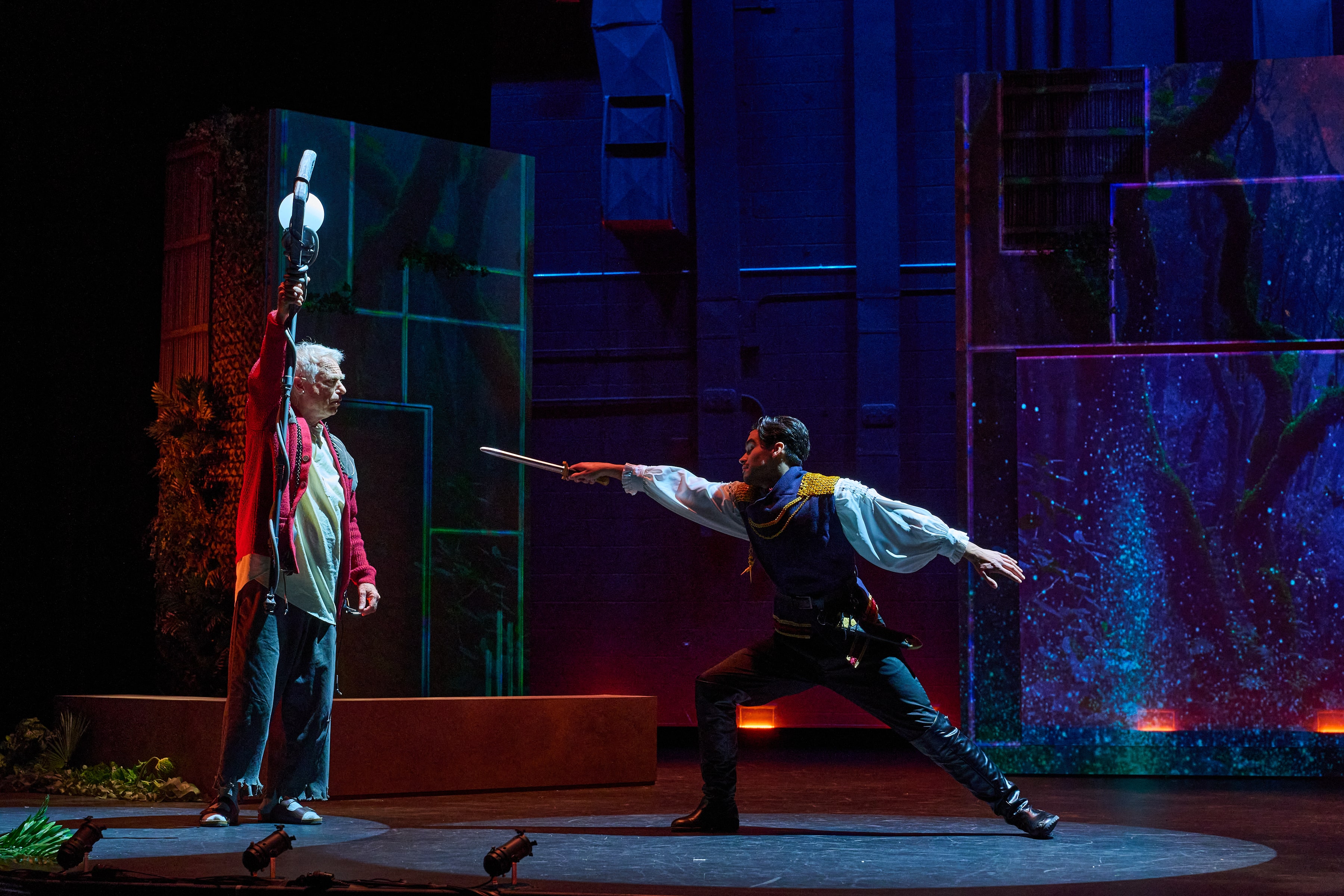 Ferdinand tries to attack Prospero