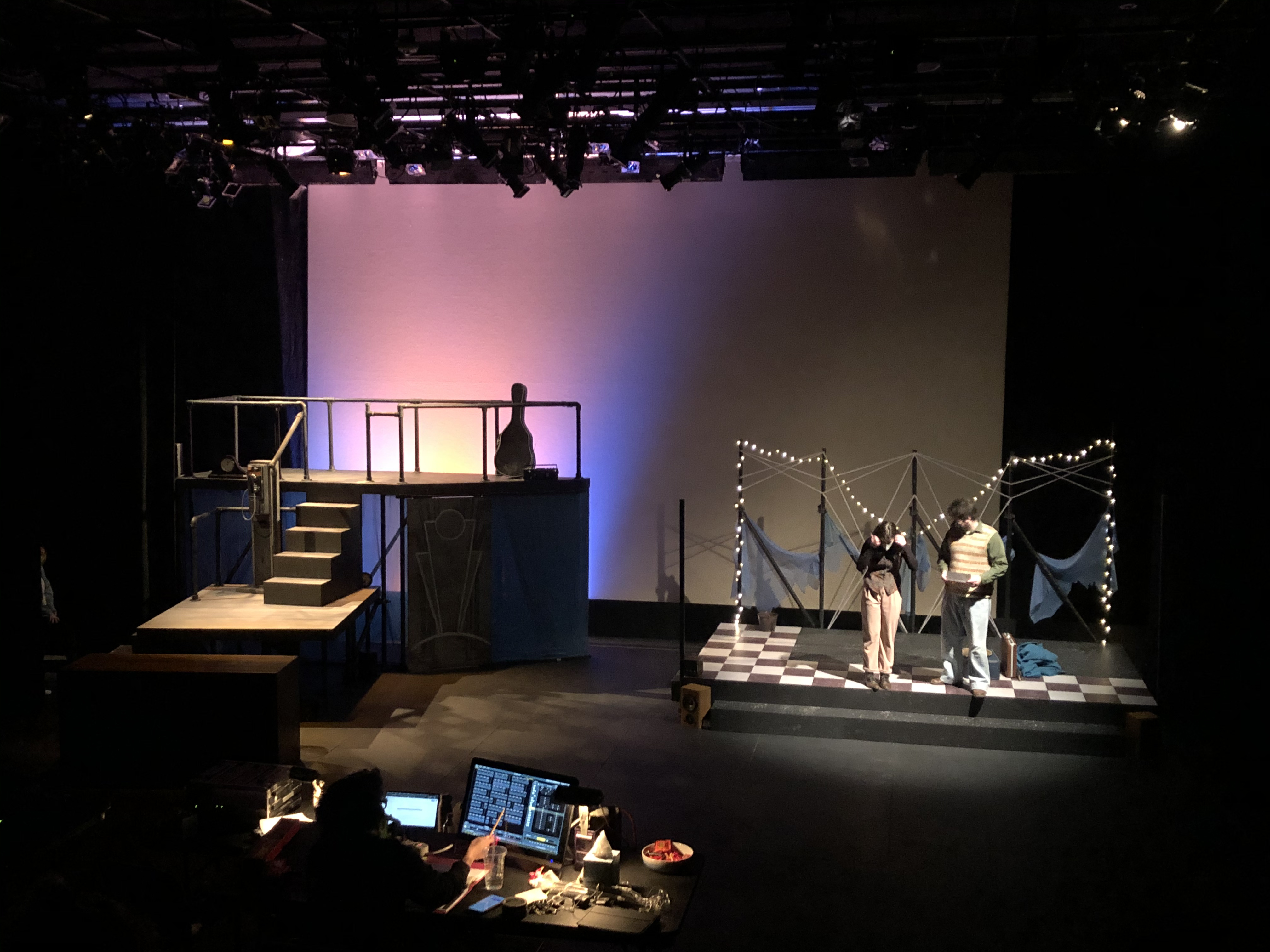 Wide view of set during tech