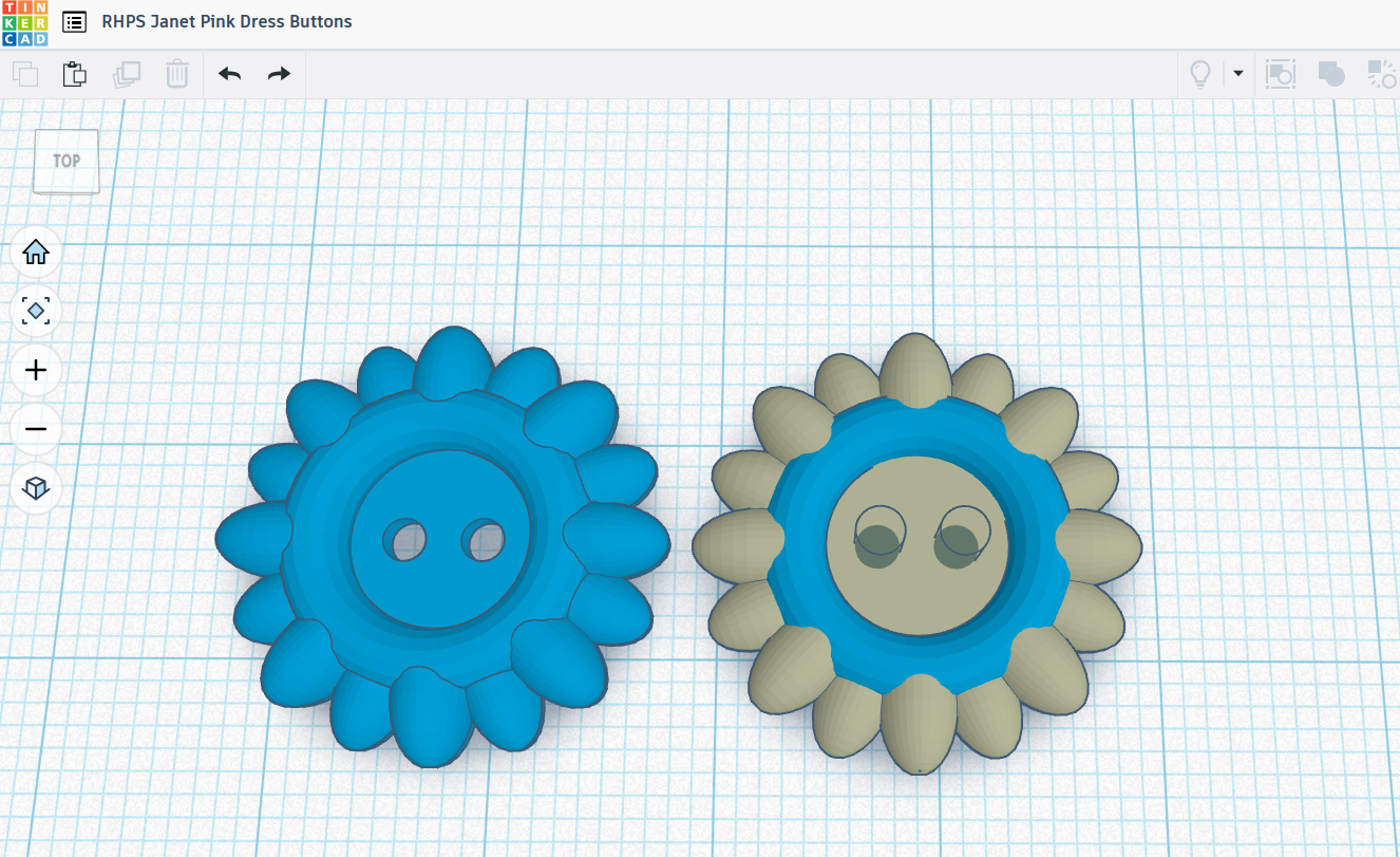 Pink dress buttons model